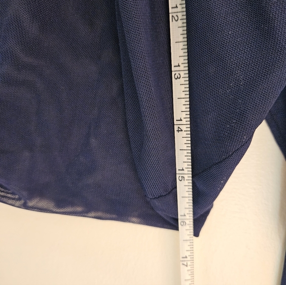 NWT Allegra K Formal Dress Shoulder Cover Sheer Women L Navy Blue Cinch Detail - Picture 7 of 7